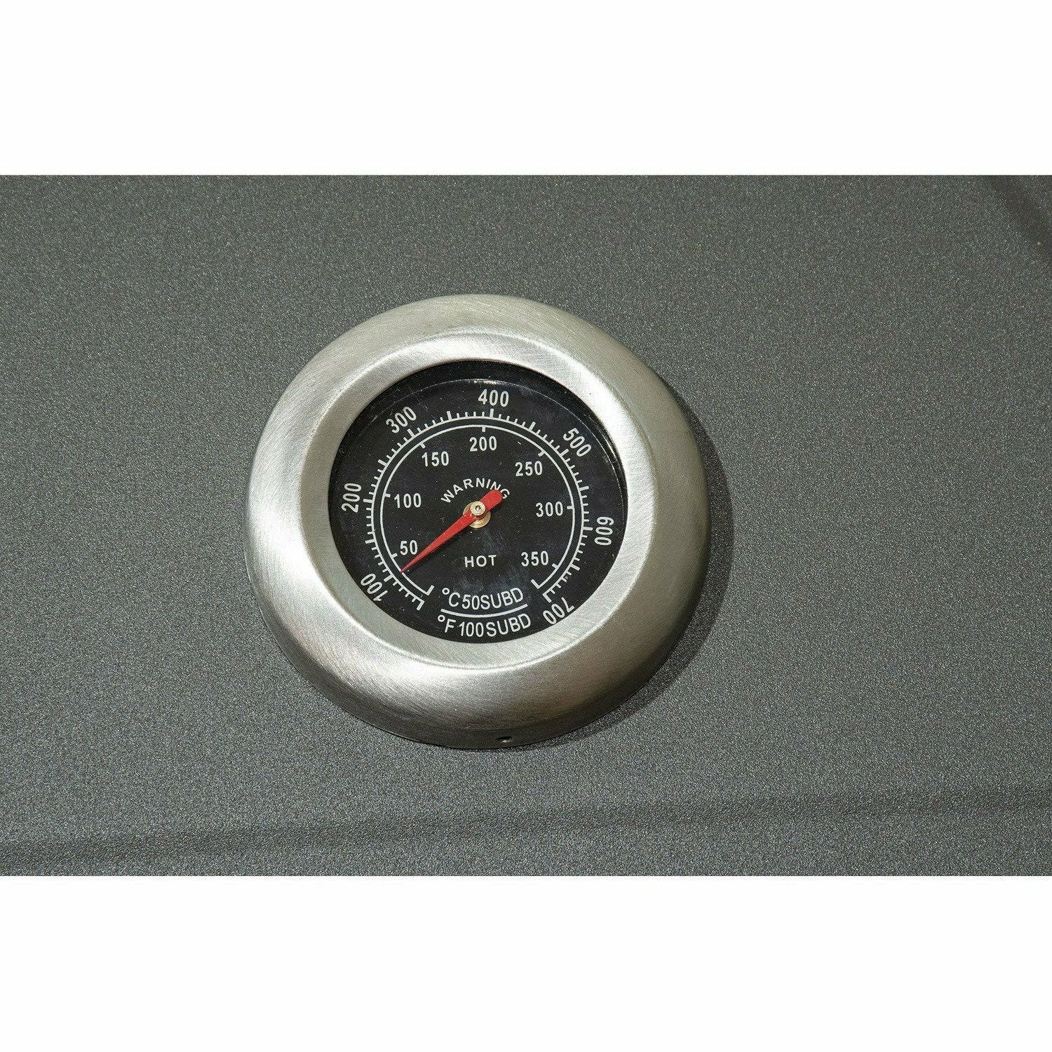 GUSTO CASA - Barbecue con coperchio, termometro e ruote h96,3x108x36cm